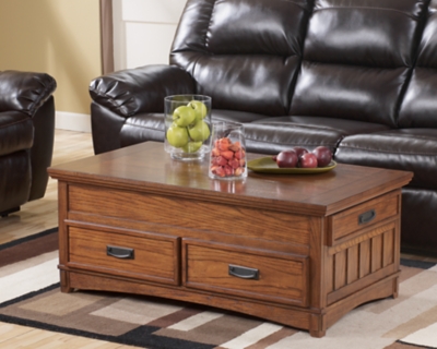 Lift-Top Coffee Tables | Ashley Furniture HomeStore - Cross Island Coffee Table with Lift Top