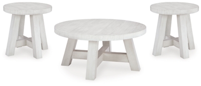 APG-T7278-3P Jallison Coffee Table with 2 End Tables, Off White sku APG-T7278-3P