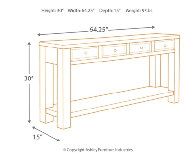 Gavelston Sofa/Console Table, , large