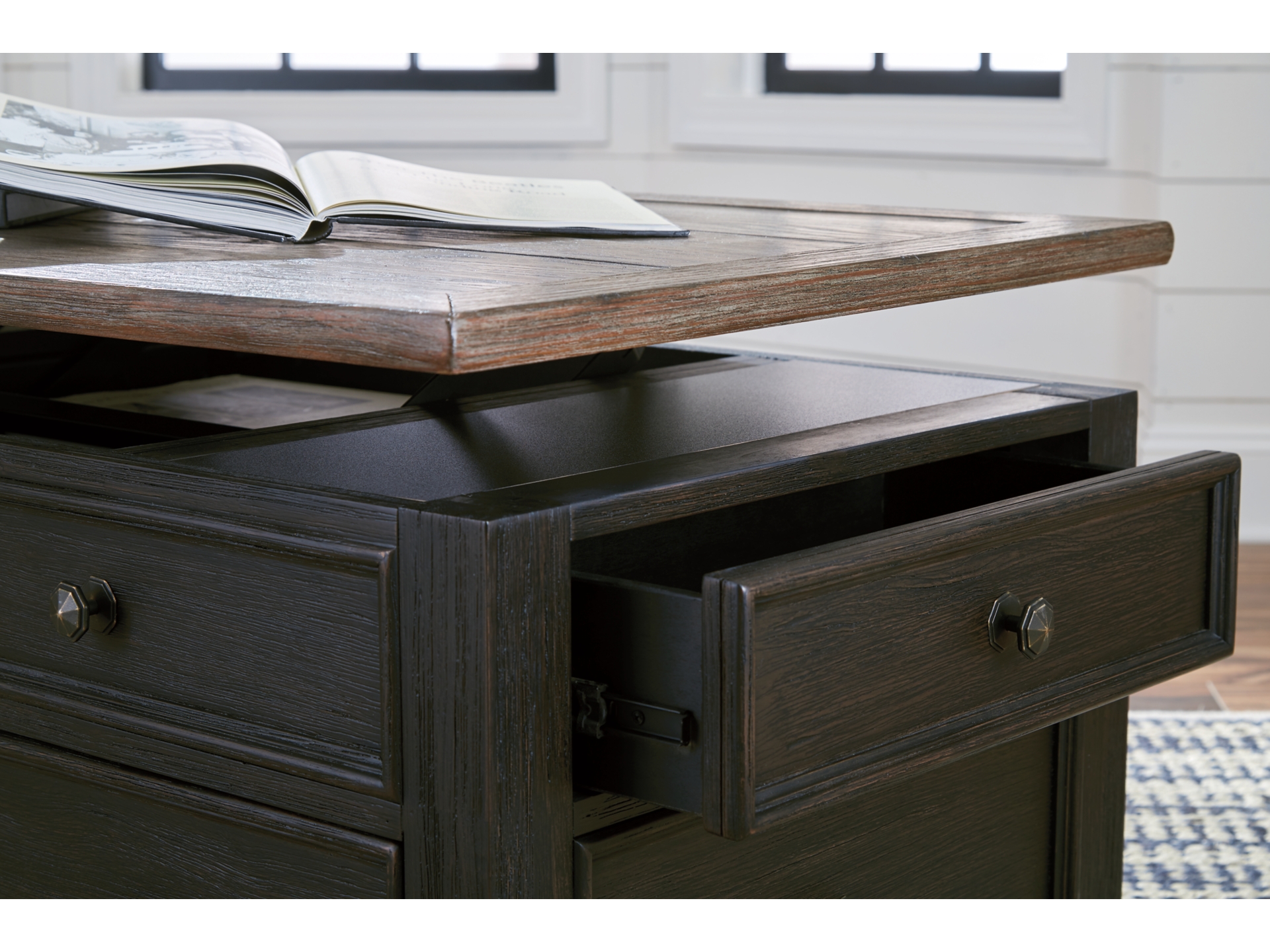 Image 2 of Tyler Creek Coffee Table and 2 End Table with USB Charging