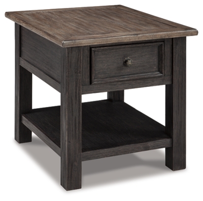 Tyler Creek End Table, Grayish Brown/Black, large
