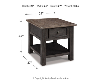 Tyler Creek End Table, Grayish Brown/Black, large