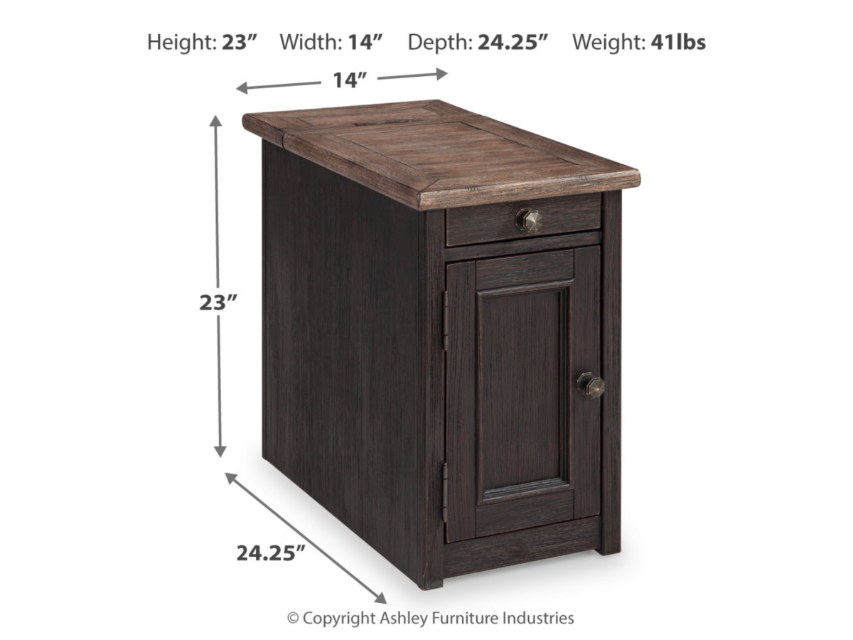 Tyler Creek Chair Side End Table - Grayish Brown/Black