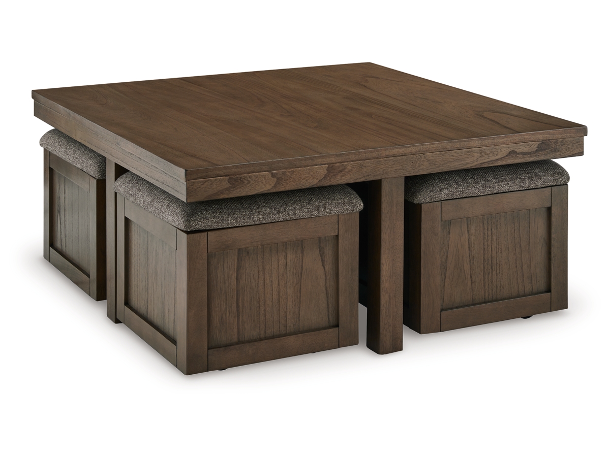 Boardernest Coffee Table with 4 Stools Ashley