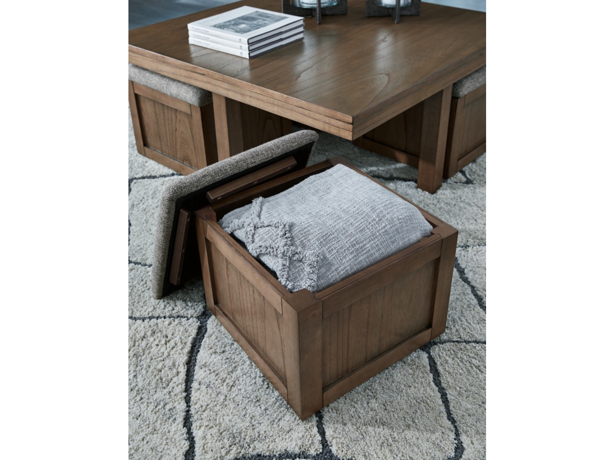 MINIQLO above all else !！（貴重） Boardernest Coffee Table with 4 Stools | Ashley