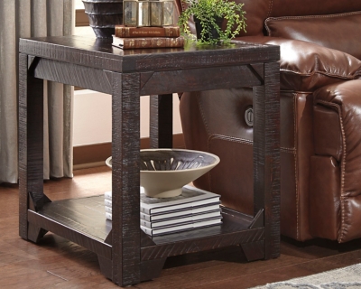 Rogness End Table, Rustic Brown, large