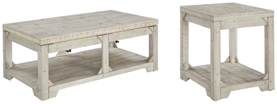 APG-T755-93 Fregine Coffee Table with 1 End Table, Whitewash sku APG-T755-93