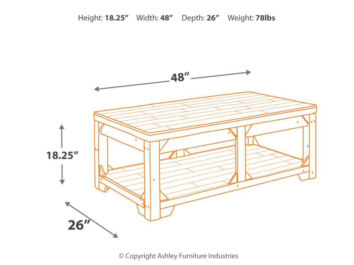 Fregine Lift Top Coffee Table Ashley