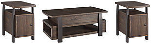 Vailbry Coffee Table with 2 End Tables, , large