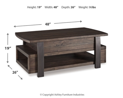 Vailbry Coffee Table With Lift Top Ashley Furniture Homestore