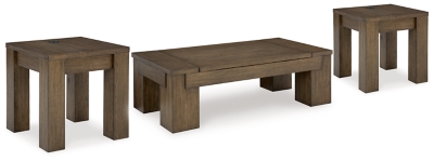 APG-T7639-3P Rosswain Coffee Table with 2 End Tables, Warm Brow sku APG-T7639-3P