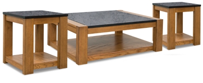 APG-T7759-3P Quentina Coffee Table with 2 End Tables, Light Bro sku APG-T7759-3P