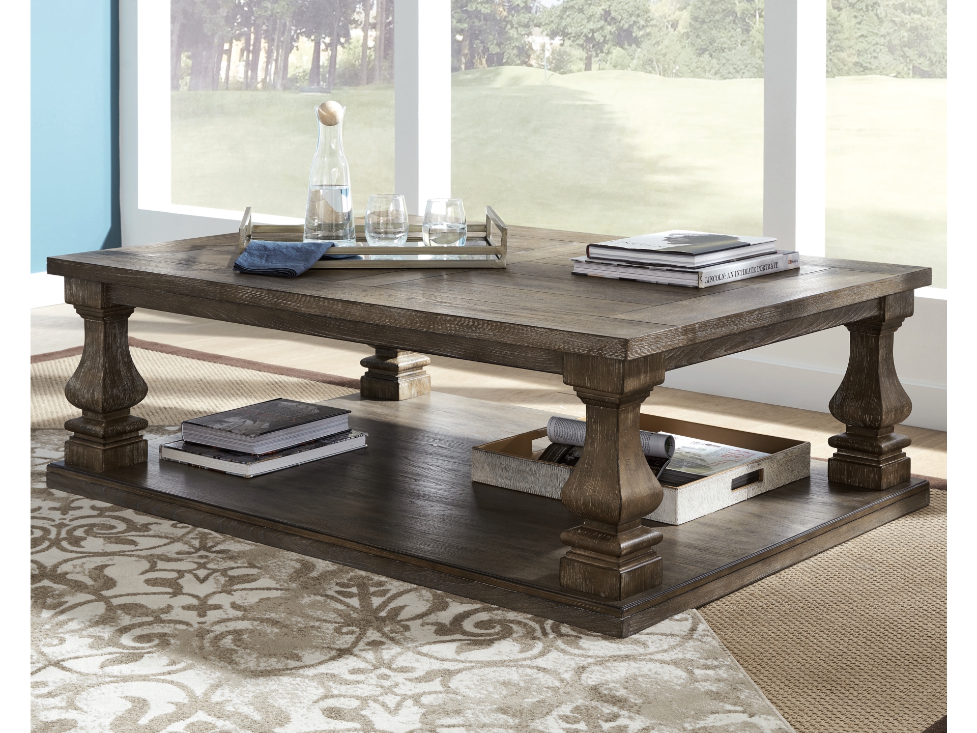 Johnelle Coffee Table with 2 End Tables and sofa table 