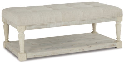 demi tufted fabric ottoman bench