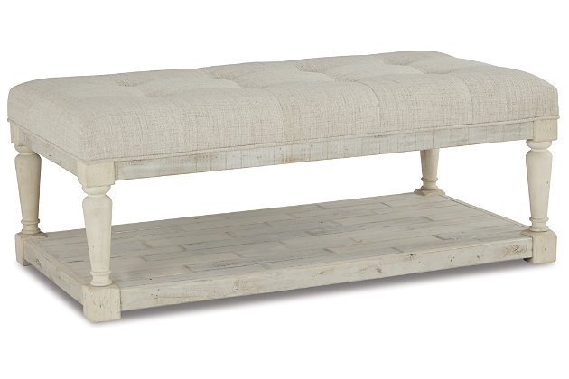 demi tufted fabric ottoman bench