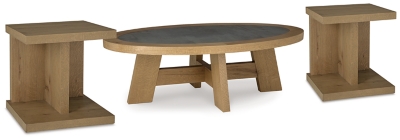 APG-T8390-3P Brinstead Coffee Table with 2 End Tables, Light Br sku APG-T8390-3P