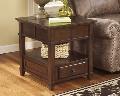 Gately End Table With Storage Power Outlets Ashley Furniture HomeStore