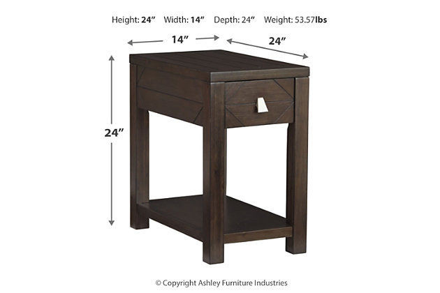 Tariland Chairside End Table Ashley, 7 Inch Depth Console Table Dimensions