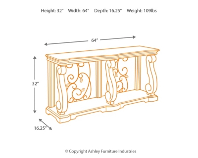 Alymere Sofa/Console Table, , large