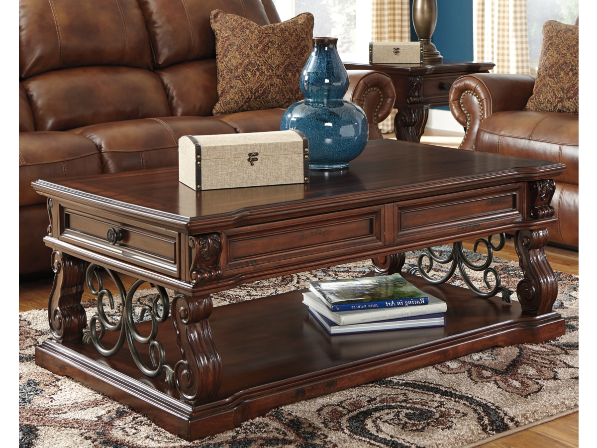 Coffee table with storage ashley furniture discount