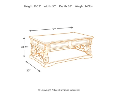 Alymere Rustic Brown Coffee Table with Lift Top from Ashley – Luna