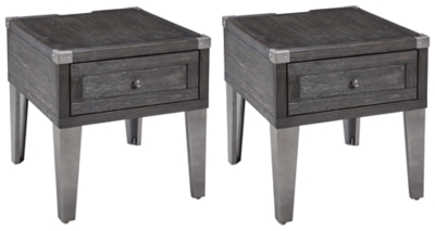 Todoe 2 End Tables, Dark Gray