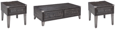 APG-T901932 Todoe Coffee Table with 2 End Tables, Dark Gray sku APG-T901932