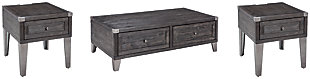 Todoe Coffee Table with 2 End Tables, , large