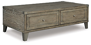 Chazney Coffee Table with Lift Top, Rustic Brown, large