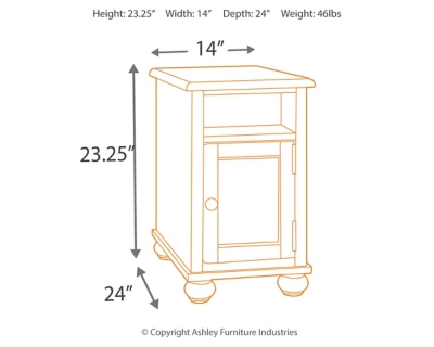 Barilanni Chairside End Table with USB Ports & Outlets, Dark Brown, large