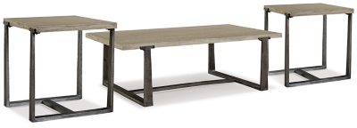 Dalenville Coffee Table with 2 End Tables, Gray