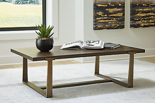 Balintmore Coffee Table, Brown/Gold Finish, rollover