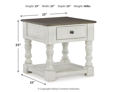 Havalance End Table Dimensions