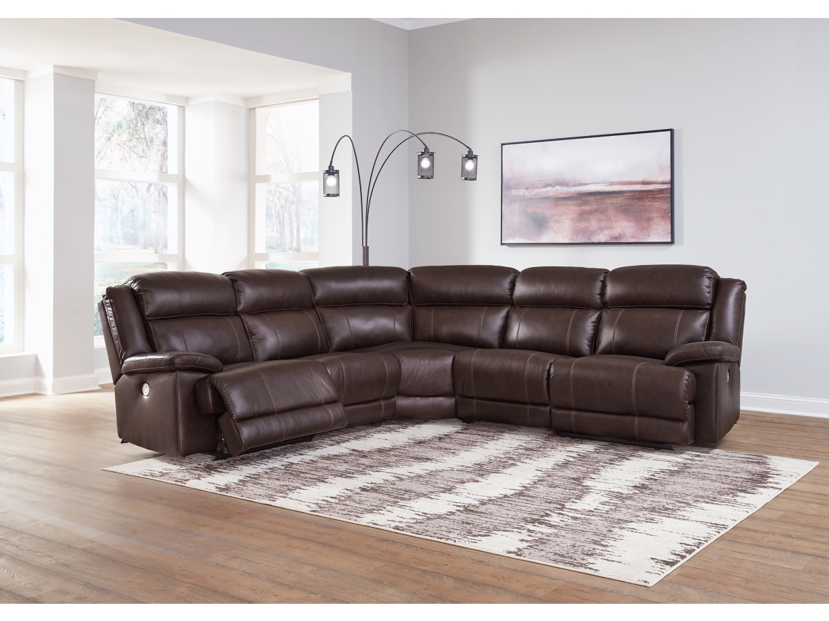 Ashley furniture brown leather sectional hotsell