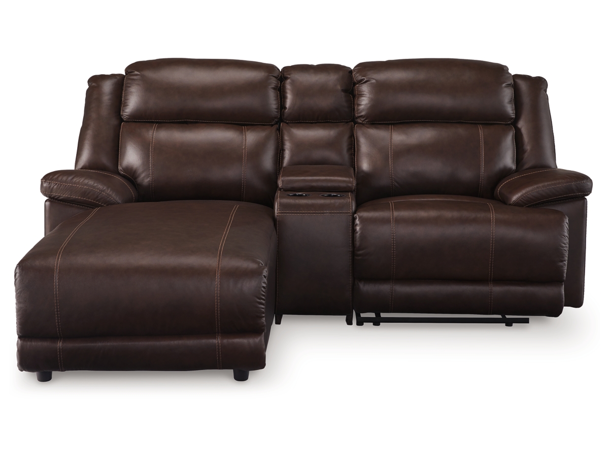 VonKurt 3-Piece Power Leather Reclining Modular Sofa with Chaise