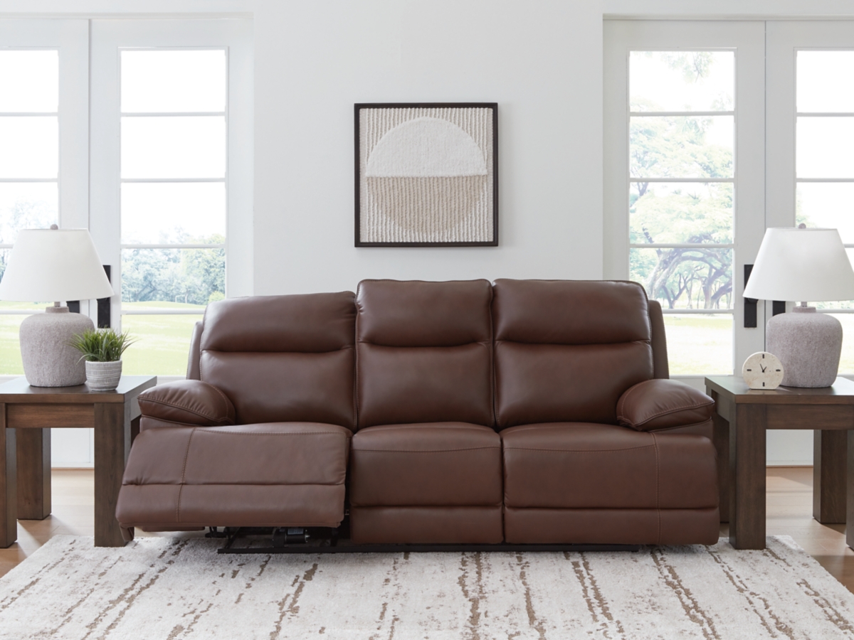 VonRyan Dual Power Leather Reclining Sofa
