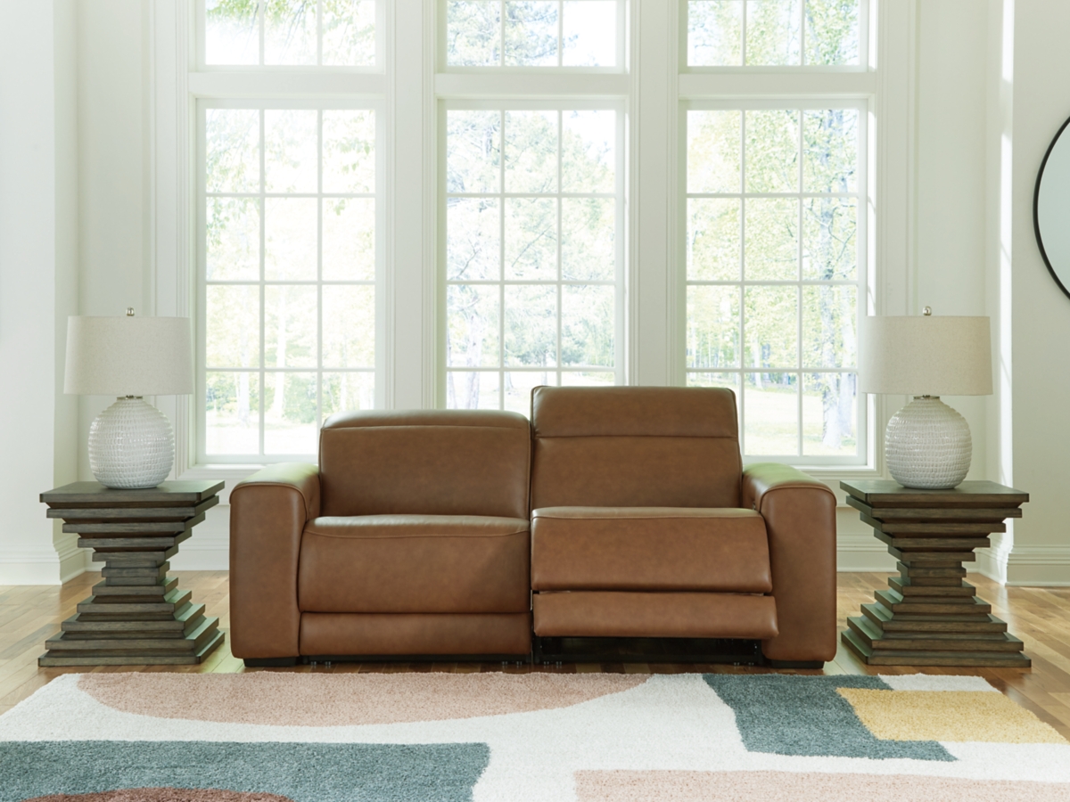 Rally-Up 2-Piece Dual Power Leather Reclining Modular Loveseat