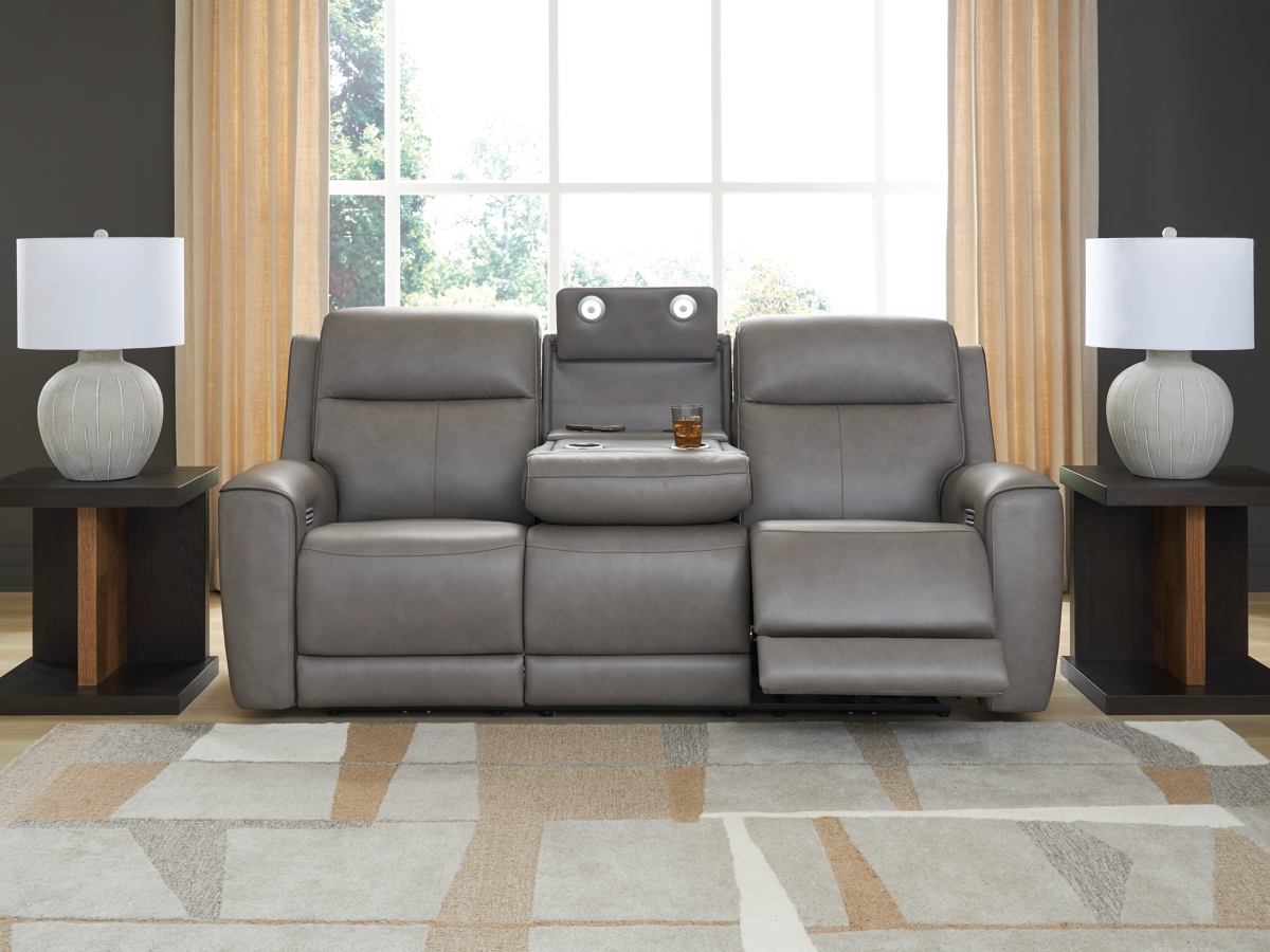 あしゅりー 5Z-Relaxation Dual Power Leather Reclining Sofa | Ashley