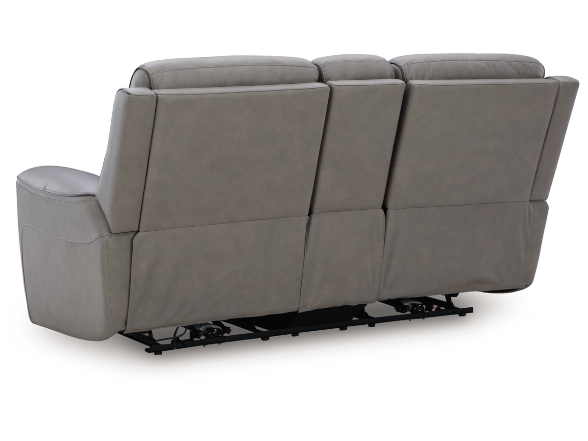 5Z-Relaxation Dual Power Leather Reclining Loveseat with Console