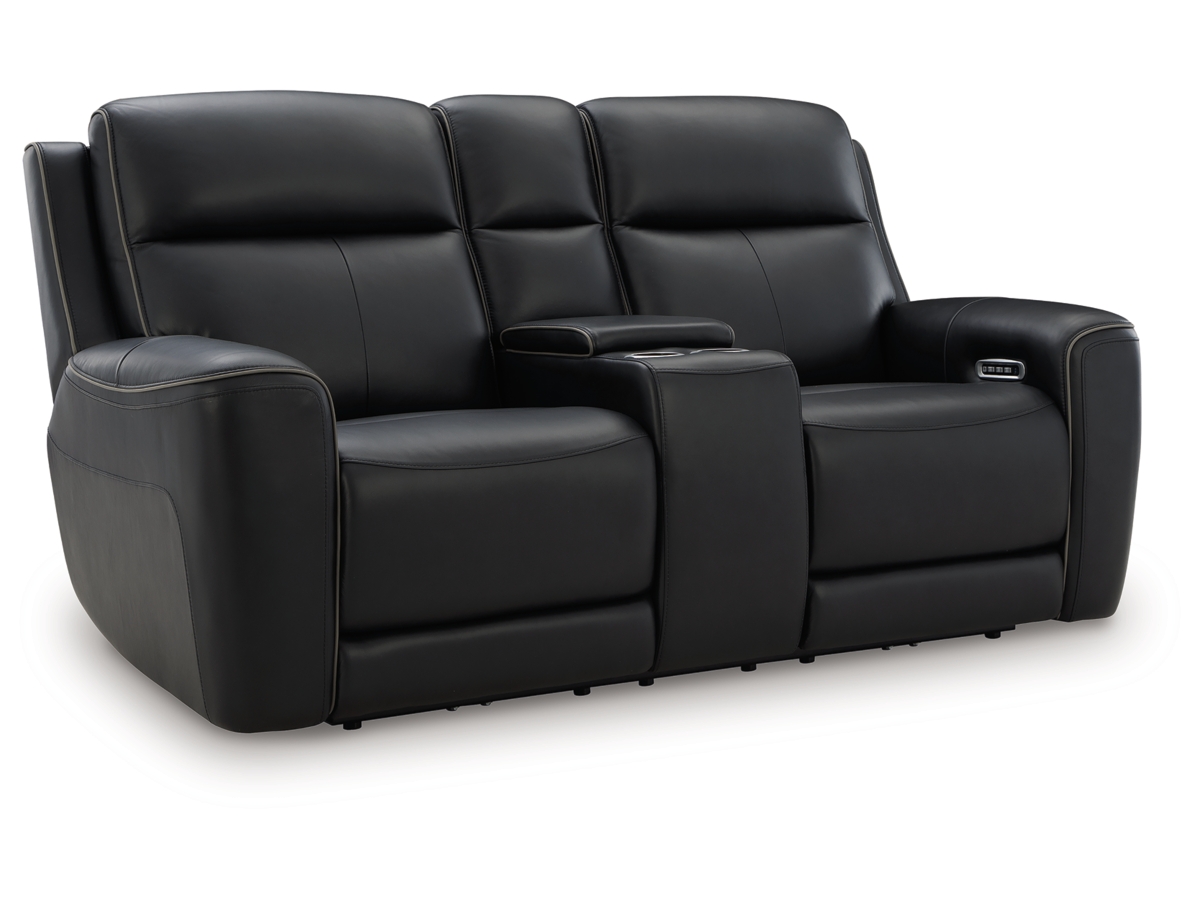 5Z-Relaxation Dual Power Leather Reclining Loveseat with Console