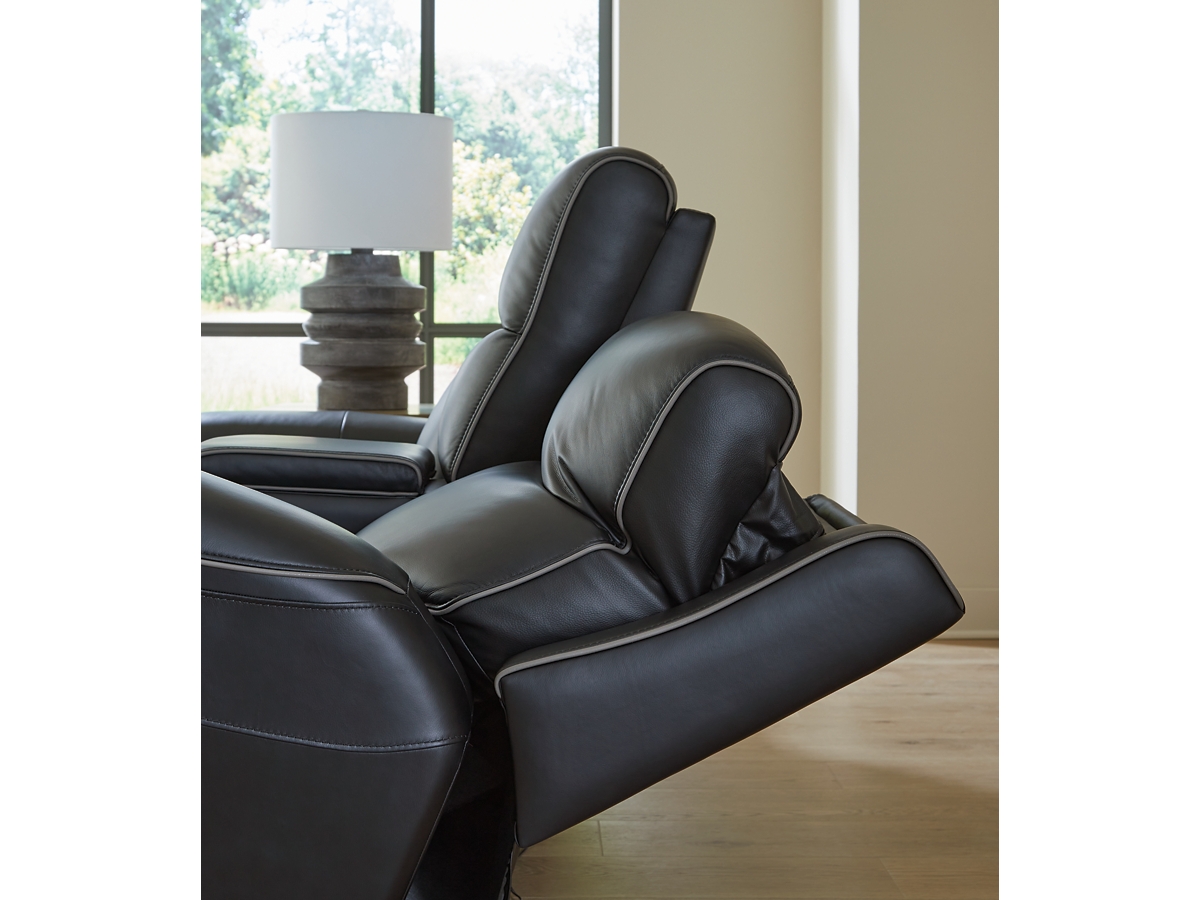 5Z-Relaxation Dual Power Leather Reclining Loveseat with Console
