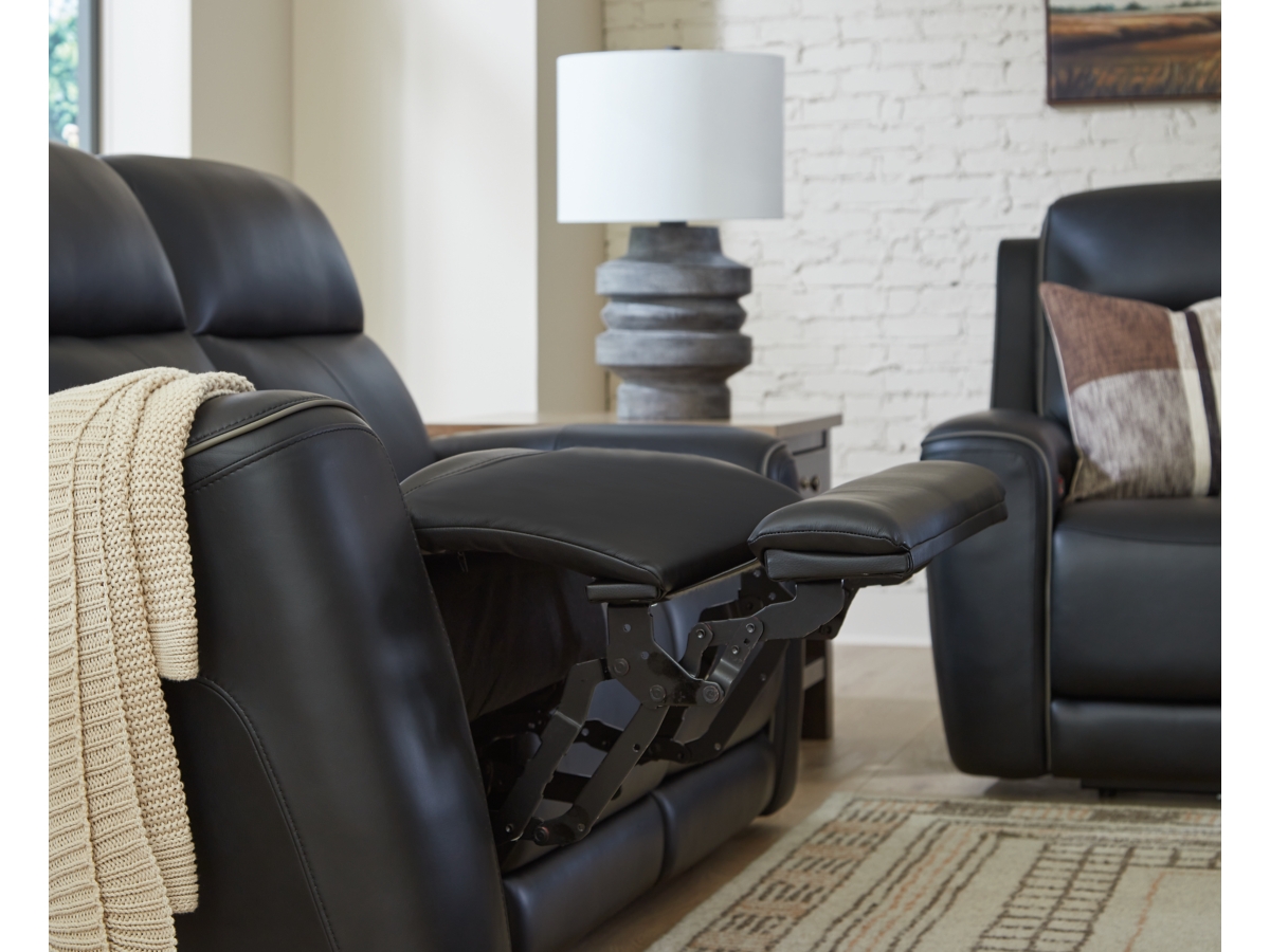 5Z-Relaxation Dual Power Leather Reclining Loveseat with Console