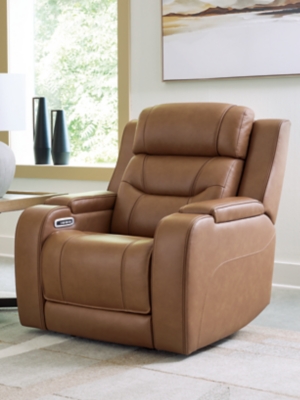 Dreamer Power Recliner with Audio Seating, Caramel, rollover