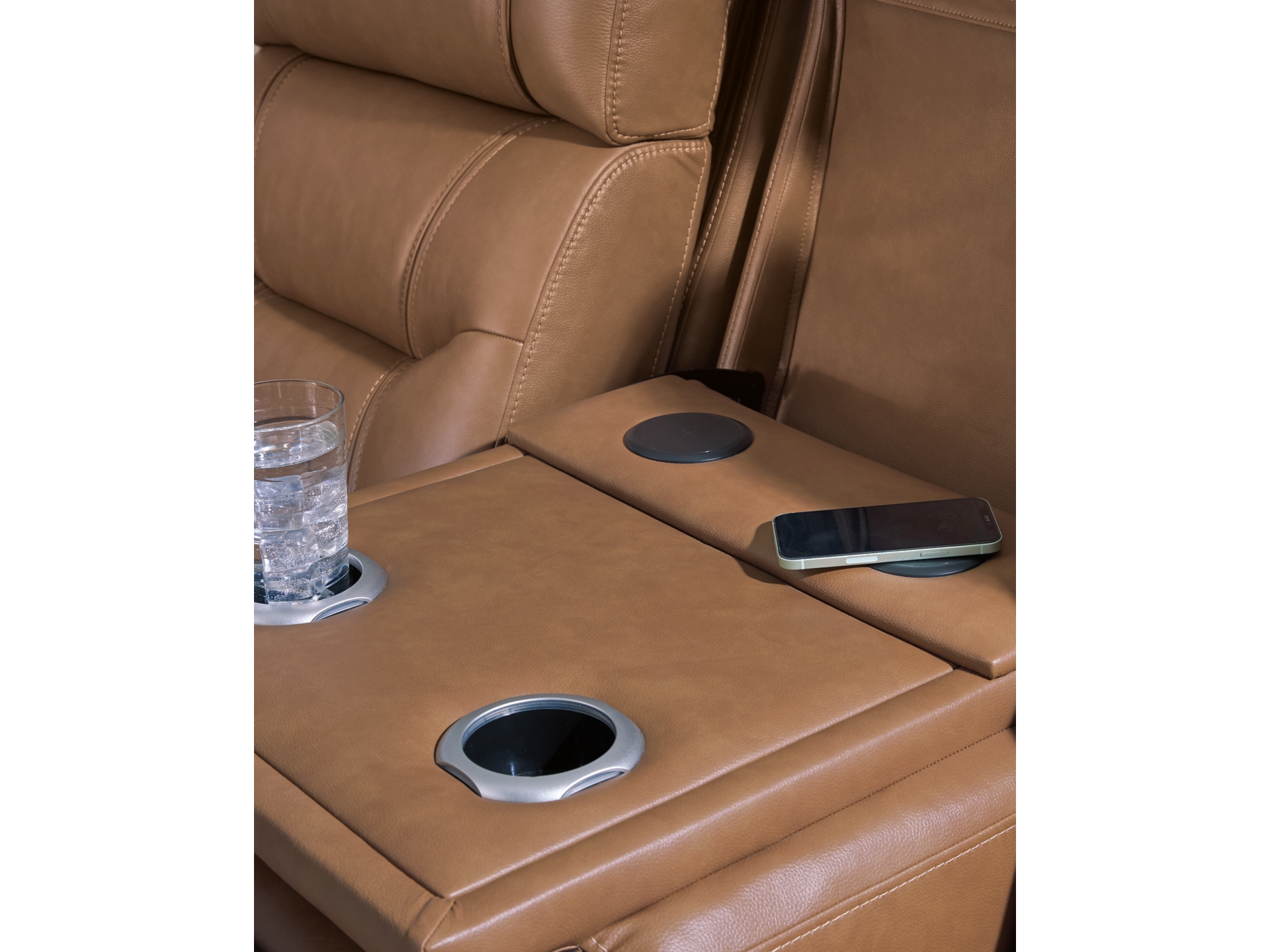 Image 1 of Dreamer Dual Power Leather Reclining Sofa and loveseat with Audio Seating 