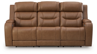 Dreamer Power Reclining Sofa with Audio Seating, Caramel, large