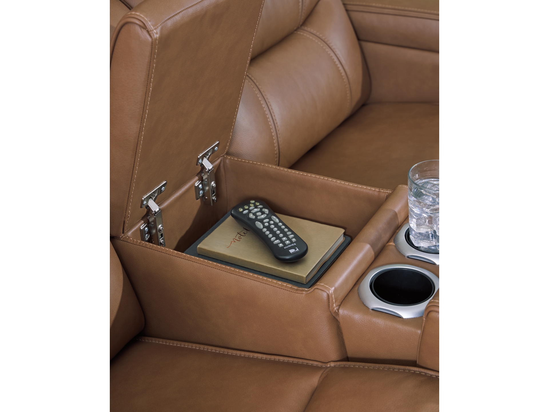 Image 2 of Dreamer Dual Power Leather Reclining Sofa and loveseat with Audio Seating 