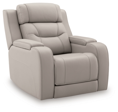 Dreamer Power Recliner with Audio Seating, Gray, large