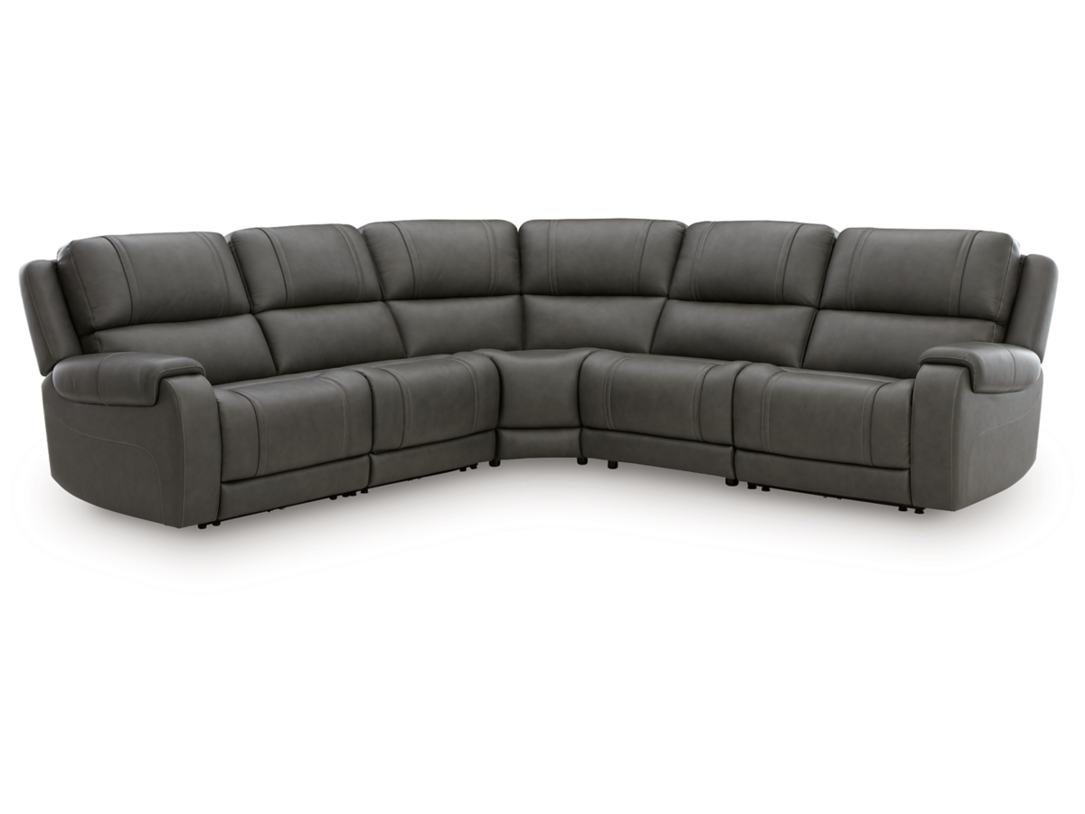 5Z-Harrenhurst 5-Piece Leather Dual Power Reclining Modular
