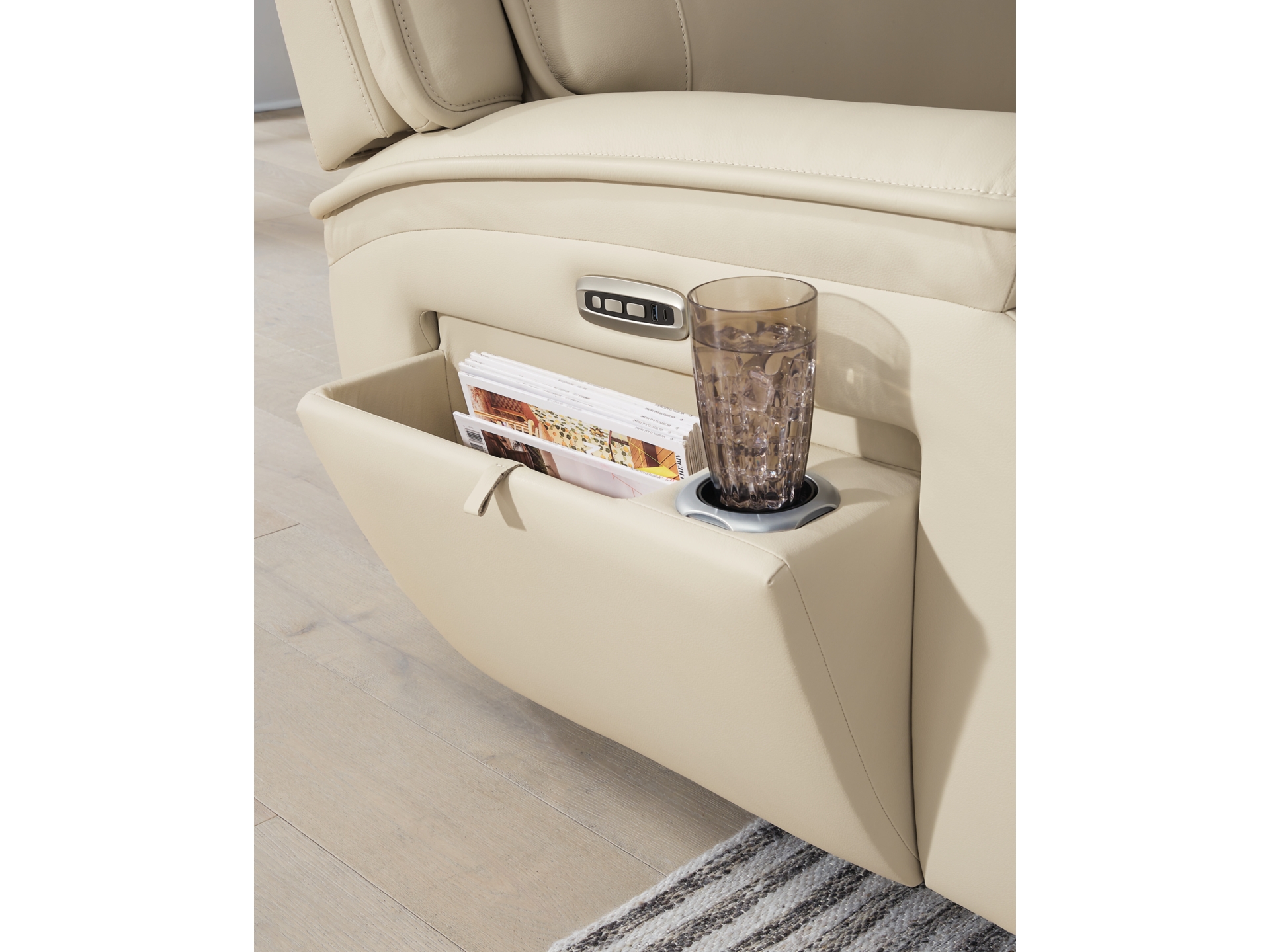 Image 2 of Double Dual Power Leather Reclining Modular Sectional