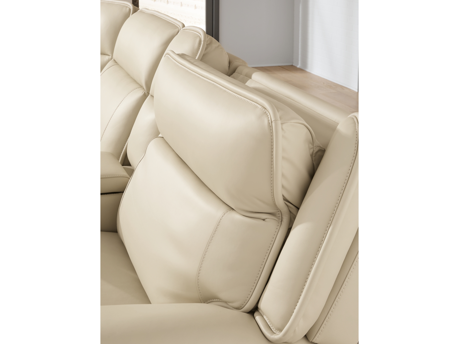 Image 1 of Double Dual Power Leather Reclining Modular Sectional